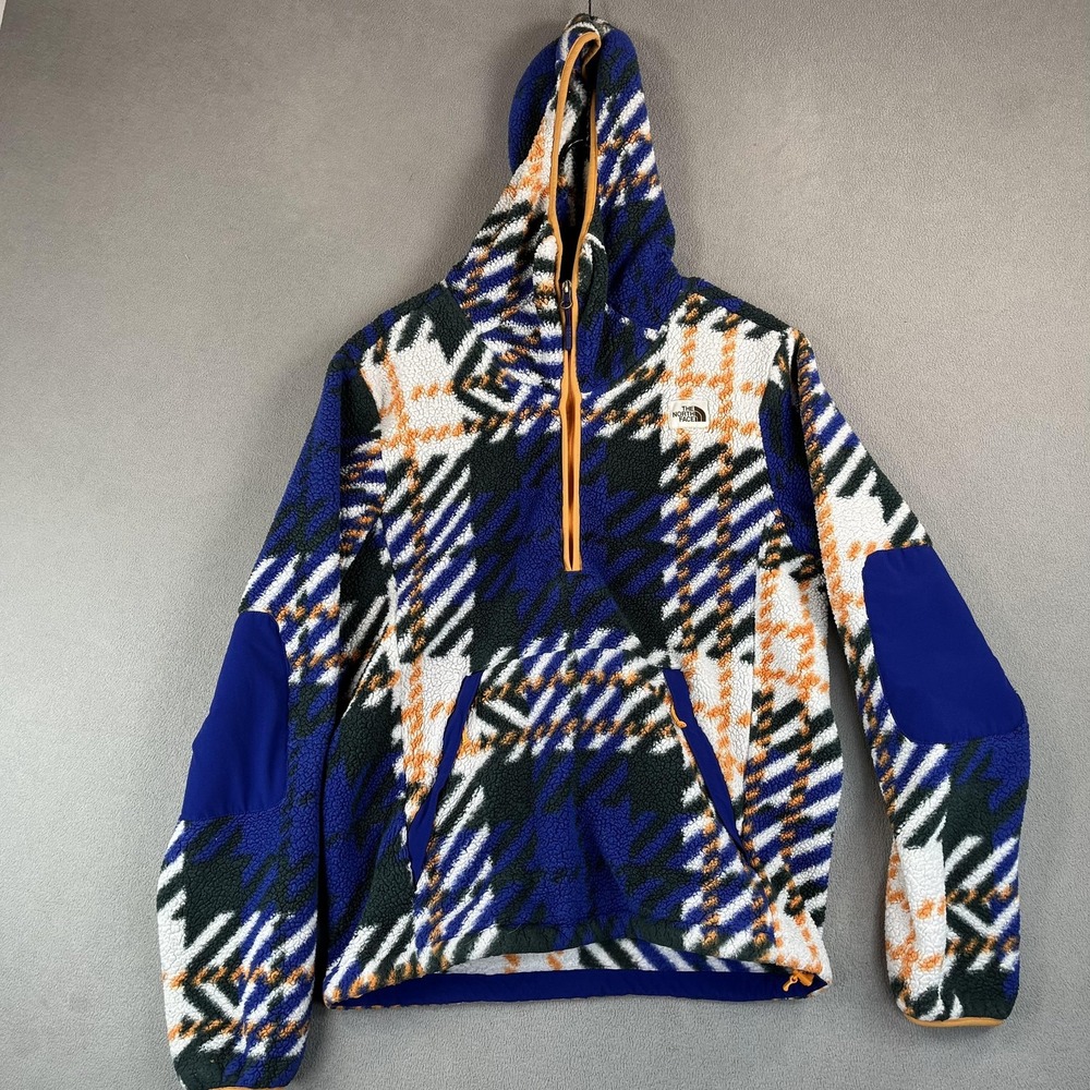 The North Face Blue and Orange Plaid Ski Jacket